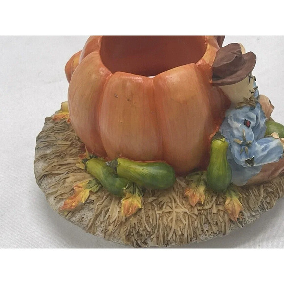 S'Toppers Pumpkin and Scarecrow Candle Capper 4” Ceramic Fall - Picture 4 of 12